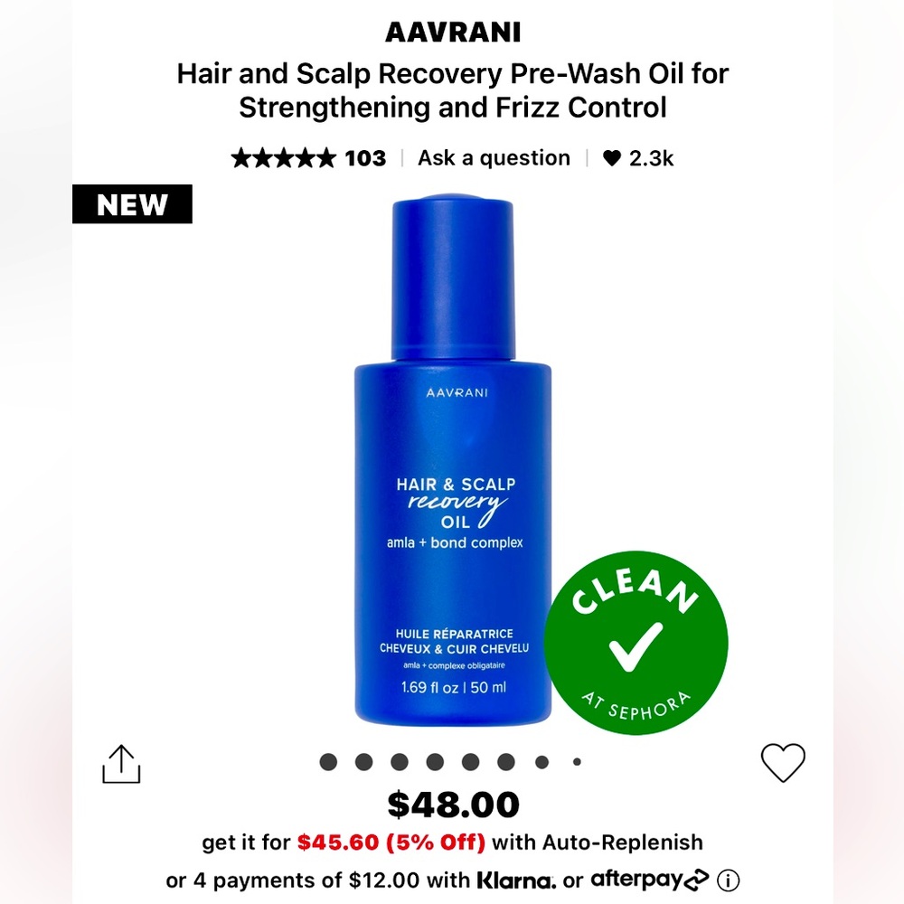 BNIB AAVRANI HAIR AND SCALP RECOVERY OIL